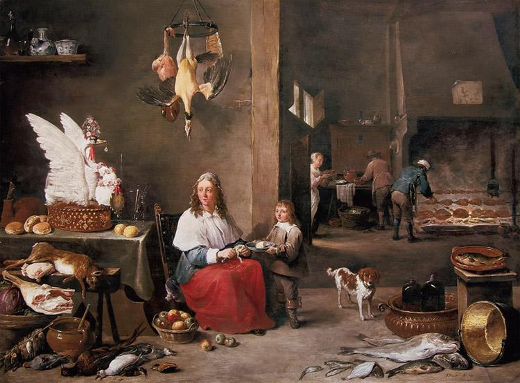 TENIERS, David the Younger Kitchen Scene (mk14) oil painting image